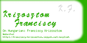 krizosztom franciscy business card